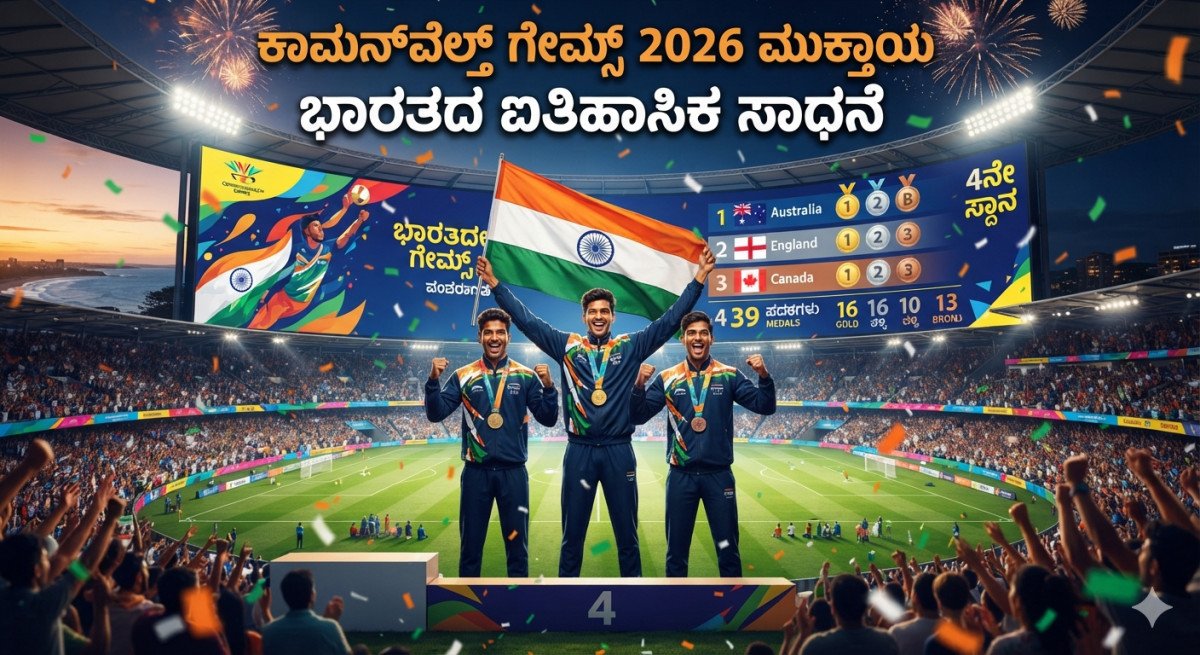 ಕಾಮನ್‌ವೆಲ್ತ್ ಗೇಮ್ಸ್ 2026 ಮುಕ್ತಾಯ: 39 ಪದಕಗಳೊಂದಿಗೆ 4ನೇ ಸ್ಥಾನ ಪಡೆದು ಐತಿಹಾಸಿಕ ಸಾಧನೆ ಮಾಡಿದ ಭಾರತ